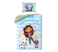 Set Letto GABBY Casa Bambole Gabby's DOLLHOUSE Copripiumino 140x200cm COTONE
