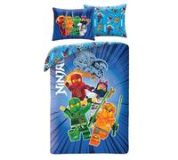 Halantex Parure da letto Lego Ninjago, copripiumino reversibile 140 x 200 cm + federa, 100% poliestere