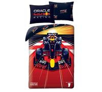 Halantex Parure da letto VERSTAPPEN Formula 1 Red Bull Racing 100% cotone - Copripiumino 140 x 200 cm e federa per cuscino grande 70 x 90 cm