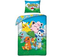 Pokemon Forest Set 2pezzi Letto Singolo Lenzuola Copripiumino Federa 100% cotone