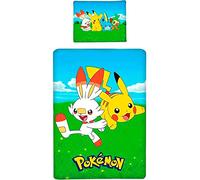 Set Letto POKEMON PIKACHU e SCORBUNNY Originale COPRIPIUMINO 140x200 COTONE