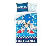 Halantex Set copripiumino Sonic The Hedgehog - Sonic - copripiumino 140 x 200 cm con federa 70 x 90 cm - 100% cotone multicolore