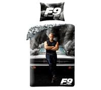 Halantex Set di biancheria da letto Fast and Furious Vin Diesel, copripiumino reversibile 140 x 200 cm + federa, 100% cotone