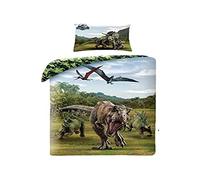 Jurassic World Set Copripiumino Singolo 2-in-1 Design Ue Misura Dinosauro Letto