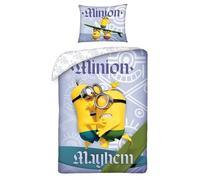 Halantex Set di biancheria da letto Minions Me - Semplicemente incorreggibile - copripiumino 140 x 200 cm con federa 70 x 90 cm - 100% cotone multicolore
