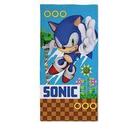 Halantex SONIC THE HEDGEHOG Riccio - Telo Mare Spiaggia Bagno Beach Towel - 100% cotone - Dimensioni 70x140cm