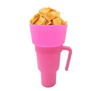 Halatua Bicchiere da Stadio | Secchiello per Popcorn 2 in 1 con Cannuccia per Bevande - Contenitori per Snack Resistenti al Calore per Viaggi, parchi, teatri, Cinema, casa