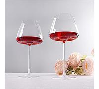 HALAWAKA Bicchieri da vino rosso senza piombo con fondo concavo in cristallo (2 pezzi, con papillon nero, calici da vino in cristallo, bicchieri da champagne, bicchieri da cocktail bordeaux