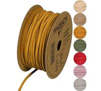 Halbach Cinturino in pelle vegana | larghezza 3 mm lunghezza 20 m | corda in pelle sintetica per la produzione di braccialetti | 100% similpelle vegana nastro per artigianato fai da te, colore: miele