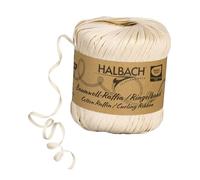 Halbach Nastro di seta a righe | larghezza 4 mm lunghezza 100 m | nastro regalo sostenibile per lottare e confezionare regali in 100% cotone | Colore: crema