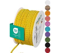 Halbach Seidenbänder Cordoncino di alta qualità (giallo), larghezza 4 mm, lunghezza 25 m, prodotto in Germania e certificato Öko-Tex, cordoncino in raso lucido in acetato