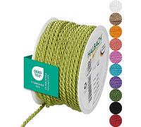 Halbach Seidenbänder Cordoncino di alta qualità (verde), larghezza 2 mm, lunghezza 50 m, prodotto in Germania e certificato Öko-Tex, cordoncino in raso lucido in acetato