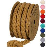 Halbach Seidenbänder Cordoncino di cotone riciclato, larghezza 10 mm/lunghezza 4 metri, filato di cotone sostenibile per macramè, corda naturale per fai da te, colore: marrone