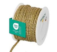 Halbach Seidenbänder Cordoncino oro di alta qualità, larghezza: 6 mm, lunghezza: 25 m, cordoncino per decorazioni, filo d'oro per fai da te e confezioni regalo, colore: oro