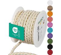 Halbach Seidenbänder Cordoncino premium (crema), larghezza 8 mm, lunghezza 10 m, prodotto in Germania e certificato Öko-Tex, cordoncino in raso lucido in acetato
