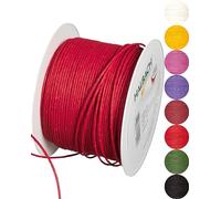 Halbach Seidenbänder Filo di carta riciclata con filo, larghezza 2 mm, lunghezza 100 m, cordoncino di carta per fai da te e per la floristica, filo per fai da te per idee creative, colore: rosso