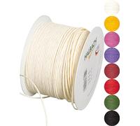 Halbach Seidenbänder Filo di carta riciclata con filo - Larghezza 2 mm Lunghezza 100 m - Cordoncino di carta per fai da te e per la floristica - Filo per bricolage per idee creative - Colore: crema