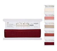 Halbach Seidenbänder Nastro con passanti, 43 mm x 6 m, per decorare fiori secchi o ramoscelli, nastro per fiori secchi, nastro per ghirlande con fiori secchi, colore: ruby