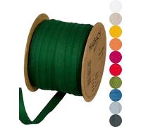 Halbach Seidenbänder Nastro di cotone, 10 mm x 30 m, 100% cotone, per fai da te, al metro, per decorazioni, fai da te, per lavori di cucito, colore: verde abete