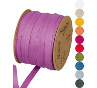 Halbach Seidenbänder Nastro di cotone, 10 mm x 30 m, 100% cotone, per fai da te, al metro, per decorazioni, fai da te, per lavori di cucito, colore: berry