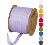 Halbach Seidenbänder Nastro di cotone, 10 mm x 30 m, 100% cotone, per fai da te, al metro, per decorazioni, fai da te, per lavori di cucito, colore: lavanda