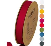 Halbach Seidenbänder Nastro di cotone, 20 mm x 20 m, 100% cotone, per fai da te, al metro, per decorazioni, fai da te, per lavori di cucito, colore: rosso vino