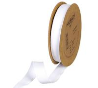 Halbach Seidenbänder Nastro di cotone, 20 mm x 20 m, 100% cotone, per fai da te, al metro, per decorazioni, fai da te, per lavori di cucito, colore: bianco