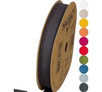 Halbach Seidenbänder Nastro di cotone, 20 mm x 20 m, 100% cotone, per fai da te, al metro, per decorazioni, fai da te, per lavori di cucito, colore: grigio scuro