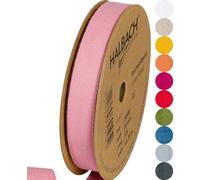 Halbach Seidenbänder Nastro di cotone 20 mm x 20 m, nastri per fai da te, nastro in tessuto per decorazioni, 100% cotone per fai da te, nastro sbieco per lavori di cucito, colore: rosa, 24500