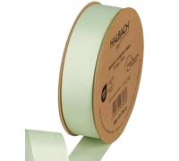 Halbach Seidenbänder Nastro grosgrain di alta qualità, larghezza: 25 mm, lunghezza: 25 m, nastro regalo sostenibile in poliestere riciclato, ideale come nastro, colore: verde pallido