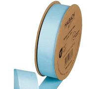 Halbach Seidenbänder Nastro grosgrain premium | Larghezza: 25 mm Lunghezza: 25 m | Nastro regalo sostenibile in poliestere riciclato | Ideale come nastro | Colore: azzurro