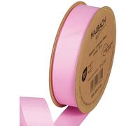 Halbach Seidenbänder Nastro grosgrain premium | Larghezza: 25 mm Lunghezza: 25 m | Nastro regalo sostenibile in poliestere riciclato | Ideale come nastro | Colore: rosa