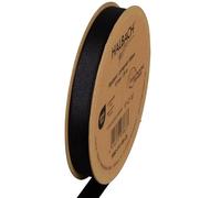 Halbach Seidenbänder Nastro in grosgrain di alta qualità, larghezza: 13 mm, lunghezza: 25 m, nastro regalo sostenibile in poliestere riciclato, ideale come nastro, colore: nero