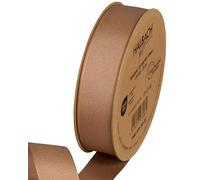 Halbach Seidenbänder Nastro in grosgrain di alta qualità, larghezza: 25 mm, lunghezza: 25 m, nastro regalo sostenibile in poliestere riciclato, ideale come nastro, colore: moka