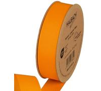 Halbach Seidenbänder Nastro in grosgrain di alta qualità, larghezza: 25 mm, lunghezza: 25 m, nastro regalo sostenibile in poliestere riciclato, ideale come nastro, colore: arancione