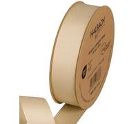 Halbach Seidenbänder Nastro in grosgrain di alta qualità, larghezza: 25 mm, lunghezza: 25 m, nastro regalo sostenibile in poliestere riciclato, ideale come nastro, colore: sabbia