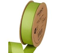Halbach Seidenbänder Nastro in grosgrain di alta qualità, larghezza: 25 mm, lunghezza: 25 m, nastro regalo sostenibile in poliestere riciclato, ideale come nastro, colore: verde chiaro