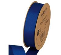 Halbach Seidenbänder Nastro in grosgrain di alta qualità, larghezza: 25 mm, lunghezza: 25 m, nastro regalo sostenibile in poliestere riciclato, ideale come nastro, colore: blu