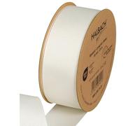 Halbach Seidenbänder Nastro in grosgrain di alta qualità, larghezza: 38 mm, lunghezza: 25 m, nastro regalo sostenibile in poliestere riciclato, ideale come nastro, colore: crema