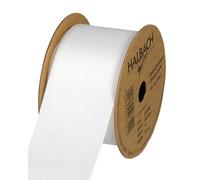 Halbach Seidenbänder Nastro per nastro, effetto seta (vegan), bianco, larghezza 40 cm, lunghezza 10 m