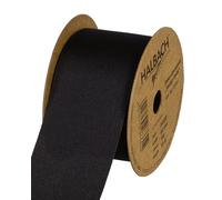 Halbach Seidenbänder Nastro per regali, effetto seta (vegan), larghezza 40 mm, lunghezza 10 m, nastro con nastro in seta discreta, per occasioni festive, colore: nero