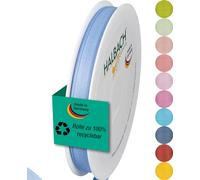 Halbach Seidenbänder Nastro per regali, larghezza 10 mm, lunghezza 25 m, prodotto in Germania, nastri regalo in diversi colori e larghezze, perfetto per confezionare e decorare, colore: azzurro cielo