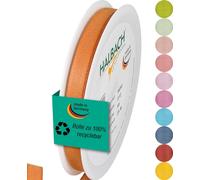 Halbach Seidenbänder Nastro per regali, larghezza 10 mm, lunghezza 25 m, prodotto in Germania, nastro regalo in diversi colori e larghezze, perfetto per confezionare e decorare, colore: cognac