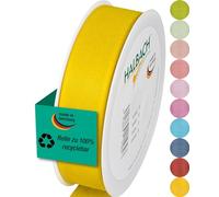 Halbach Seidenbänder Nastro per regali, larghezza 25 mm, lunghezza 25 m, prodotto in Germania, nastri regalo in diversi colori e larghezze, perfetto per confezionare e decorare, colore: giallo miele