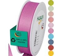 Halbach Seidenbänder Nastro per regali, larghezza 25 mm, lunghezza 25 m, prodotto in Germania, nastri regalo in diversi colori e larghezze, perfetto per confezionare e decorare, colore: rosa rosa