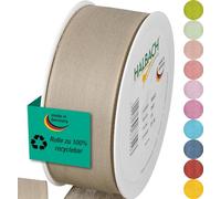 Halbach Seidenbänder Nastro per regali, larghezza 40 mm, lunghezza 25 m, prodotto in Germania, nastri regalo in diversi colori e larghezze, perfetti per confezionare e decorare, colore: lino