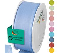 Halbach Seidenbänder Nastro per regali, larghezza 40 mm, lunghezza 25 m, prodotto in Germania, nastri regalo in diversi colori e larghezze, perfetto per confezionare e decorare, colore: azzurro cielo