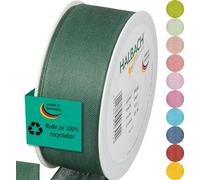 Halbach Seidenbänder Nastro per regali, larghezza 40 mm, lunghezza 25 m, prodotto in Germania, nastri regalo in diversi colori e larghezze, perfetto per confezionare e decorare, colore: verde scuro