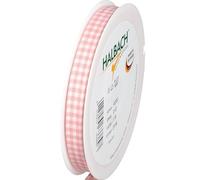 Halbach Seidenbänder Nastro regalo di alta qualità Vichy a quadri (rosa pallido) | larghezza 10 mm lunghezza 25 m | nastro a quadri made in Germany | nastro a quadri in diversi colori