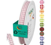 Halbach Seidenbänder Nastro Regalo di Alta Qualità Vichy a Quadri (Viola Pale) | Larghezza 10 mm Lunghezza 25 m | Made in Germany | Diversi Colori